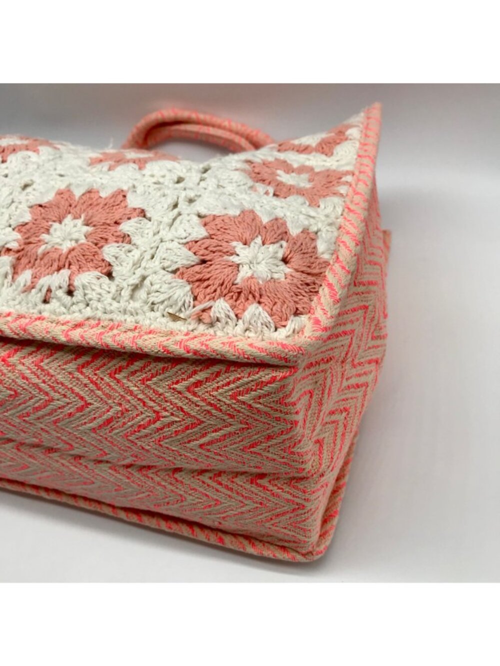 Pink Chevron Pattern Tote Bag - Picture 6 of 10